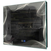 Specchio LED Quadrato | Pulsanti touch | Funzione anti-appannamento | Luce bianca neutra - Reyze Serie Simetria Modello 3